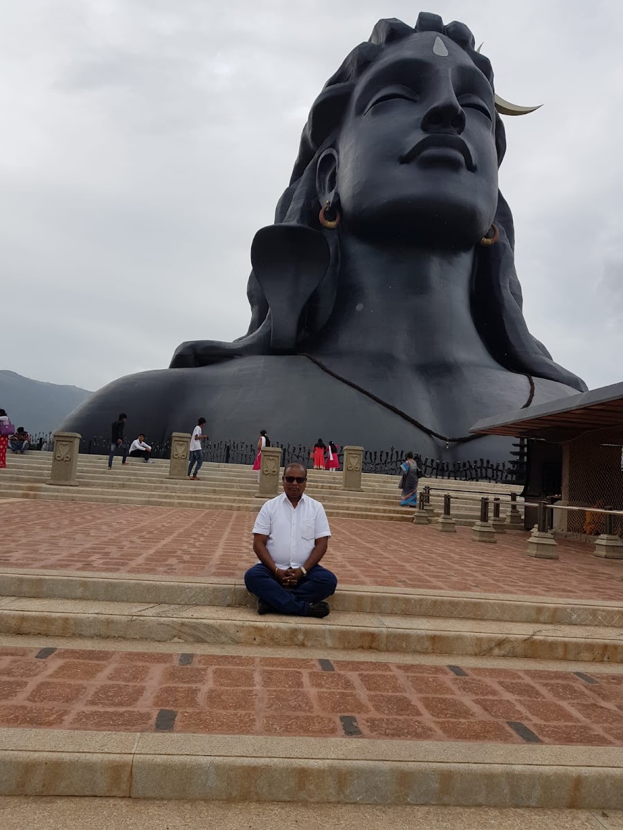 Mallikaarjun Bhupalam at the Adiyogi Shiva statue