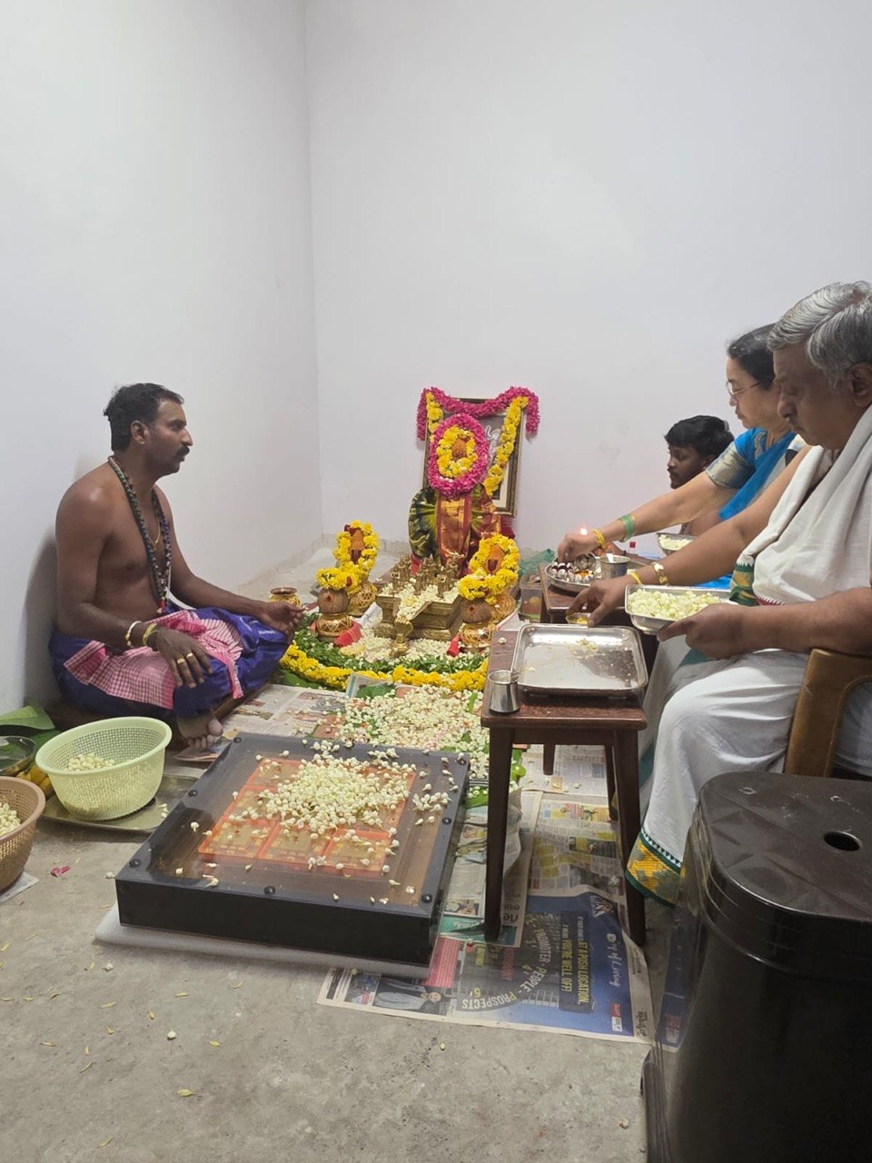 The consecration ritual with the client family present